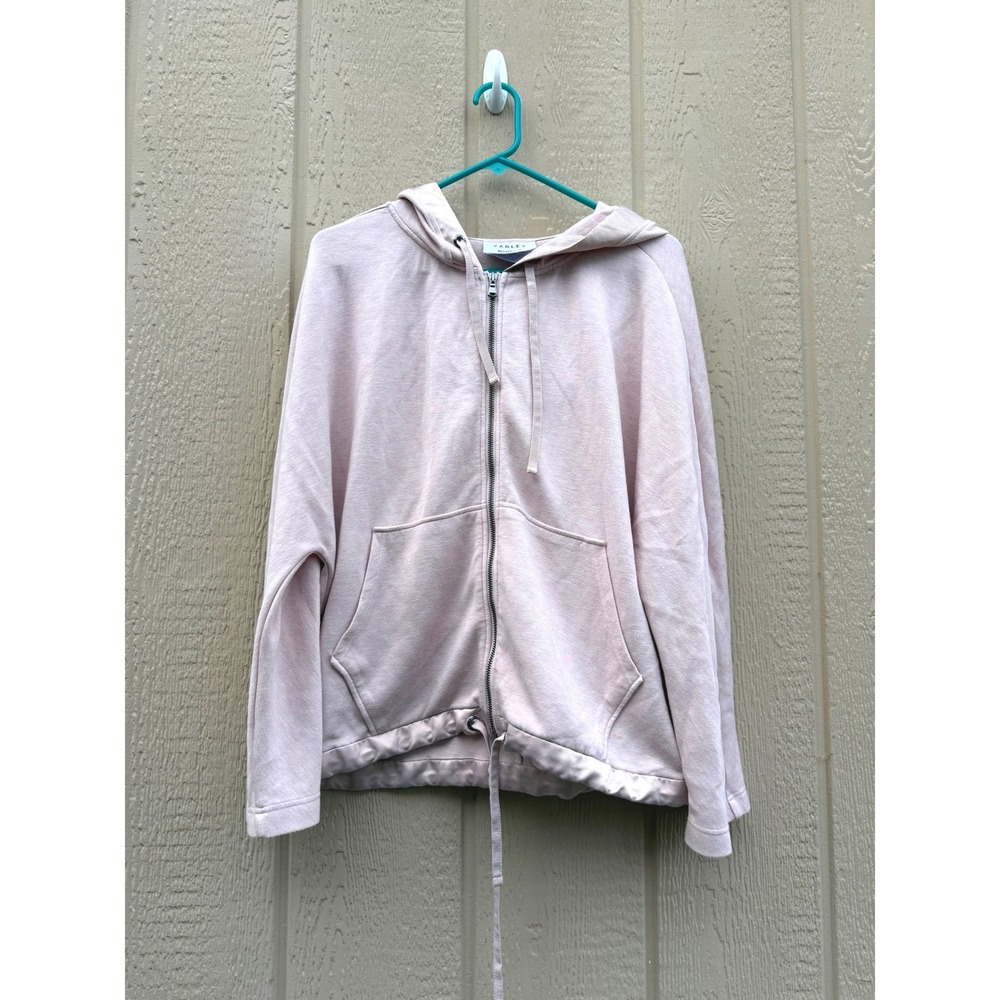 Varley S Zip Hoodie Barrys Athleisure Viscose Satin Trim Pink